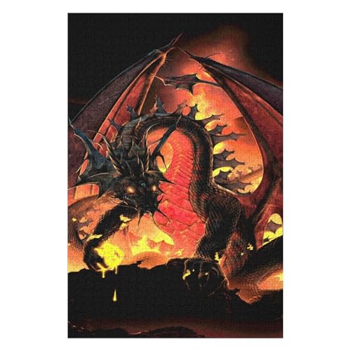 Fliegender Drache, 1000-teiliges Puzzle für Erwachsene, Puzzles1000-teiliges Unmögliches Puzzle1000 Puzzles für Erwachsene für Erwachsene und Kinder ab 12 Jahren, 1000 Teile, 38 * 52cm, c139gy von HNBDE