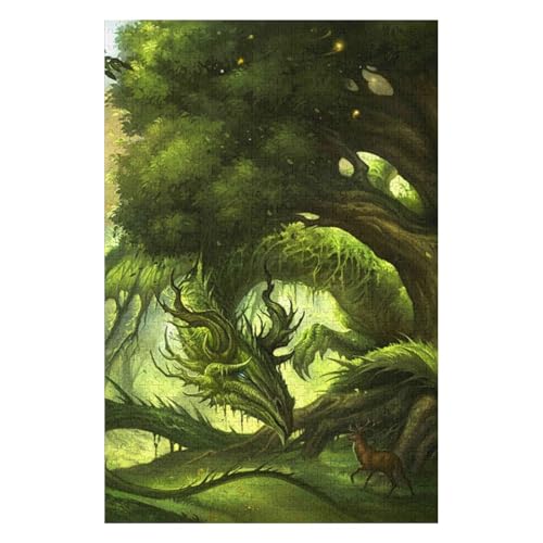 Fliegender Drache, 1000-teiliges Puzzle für Erwachsene, Puzzles1000-teiliges Unmögliches Puzzle1000 Puzzles für Erwachsene für Erwachsene und Kinder ab 12 Jahren, 1000 Teile, 38 * 52cm, c91gy von HNBDE