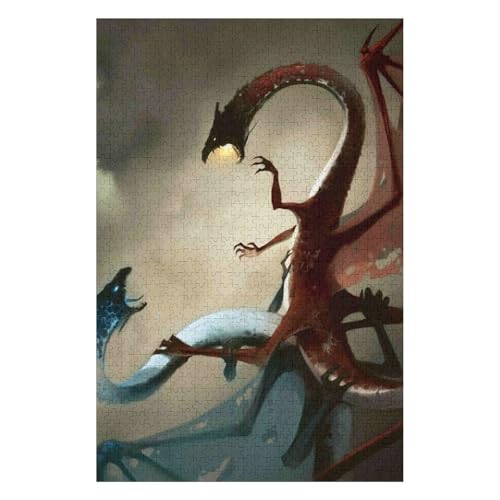 Fliegender Drache, 1000-teiliges Puzzle für Erwachsene, Puzzles1000-teiliges Unmögliches Puzzle1000 Puzzles für Erwachsene für Erwachsene und Kinder ab 12 Jahren, 1000 Teile, 50 * 70cm c472gy von HNBDE