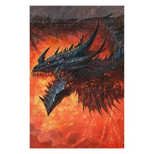 Fliegender Drache, 1000-teiliges Puzzle für Erwachsene, Puzzles1000-teiliges unmögliches Puzzle1000 Puzzles für Erwachsene für Erwachsene und Kinder ab 12 Jahren, 1000 Teile, 38 * 52cm, c193gy von HNBDE