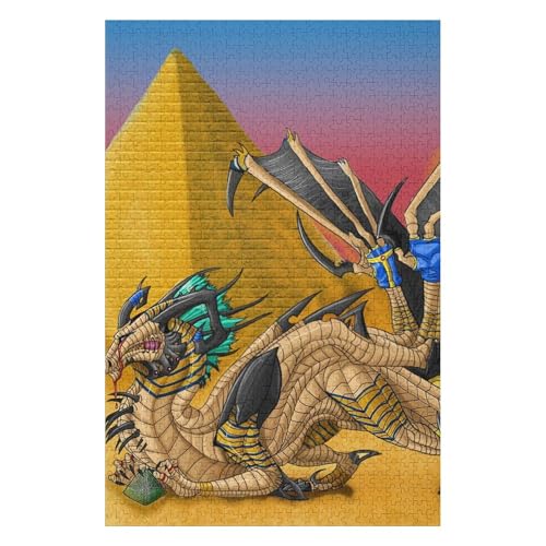 Fliegender Drache, 1000-teiliges Puzzle für Erwachsene, Puzzles1000-teiliges unmögliches Puzzle1000 Puzzles für Erwachsene für Erwachsene und Kinder ab 12 Jahren, 1000 Teile, 38 * 52cm, c198gy von HNBDE