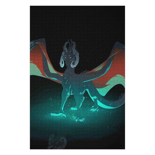 Fliegender Drache, 1000-teiliges Puzzle für Erwachsene, Puzzles1000-teiliges unmögliches Puzzle1000 Puzzles für Erwachsene für Erwachsene und Kinder ab 12 Jahren, 1000 Teile, 50 * 70cm c162gy von HNBDE