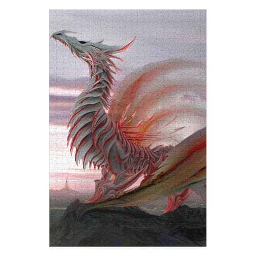 Fliegender Drache, 1000-teiliges Puzzle für Erwachsene, Puzzles1000-teiliges unmögliches Puzzle1000 Puzzles für Erwachsene für Erwachsene und Kinder ab 12 Jahren, 1000 Teile, 50 * 70cm c41gy von HNBDE