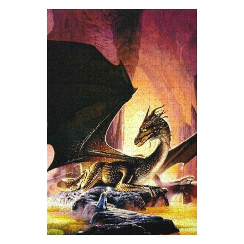 Fliegender Drache, 1500-teiliges Puzzle für Erwachsene, Puzzles1500-teiliges unmögliches Puzzle1500 Puzzles für Erwachsene für Erwachsene und Kinder ab 12 Jahren, 1500 Teile, 57 * 87cm, c118gy von HNBDE