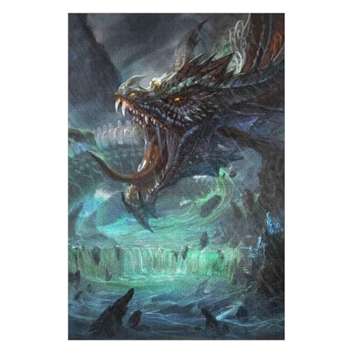 Fliegender Drache, 1500-teiliges Puzzle für Erwachsene, Puzzles1500-teiliges unmögliches Puzzle1500 Puzzles für Erwachsene für Erwachsene und Kinder ab 12 Jahren, 1500 Teile, 57 * 87cm, c425gy von HNBDE