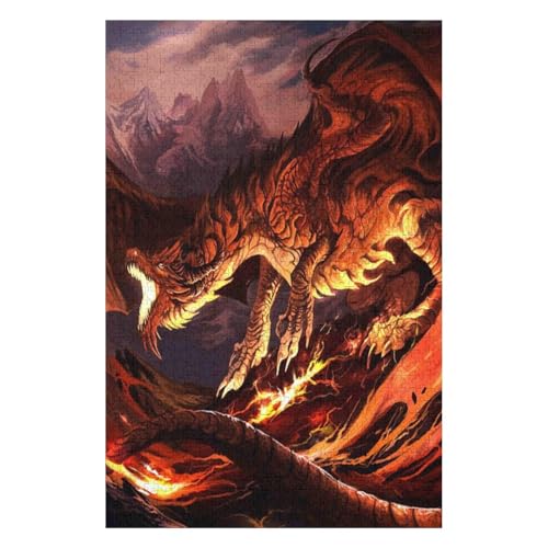 Fliegender Drache - 1000-teiliges Puzzle für Erwachsene. Puzzle 1000 Teile. Anspruchsvolle Puzzles für Erwachsene. 1000 Puzzles für Erwachsene. Spielzeug und Spiele. 1000 Teile, 26 x 38 cm, c121gy von HNBDE