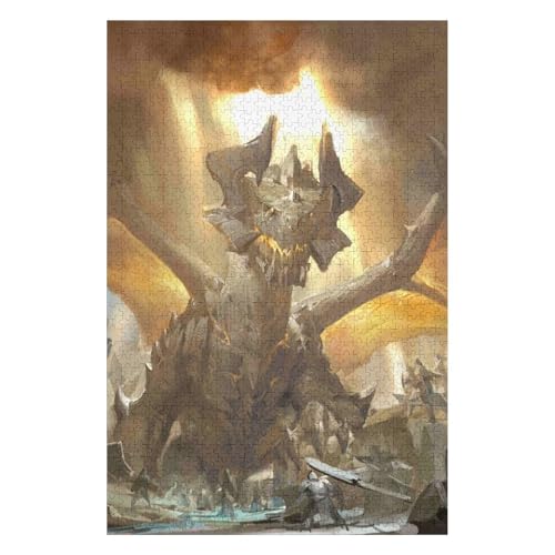 Fliegender Drache Puzzle 1000 Teile Papierbild Puzzle Familiendekorationen Einzigartige Geschenke für Kinder 50 * 70cmc31gy von HNBDE