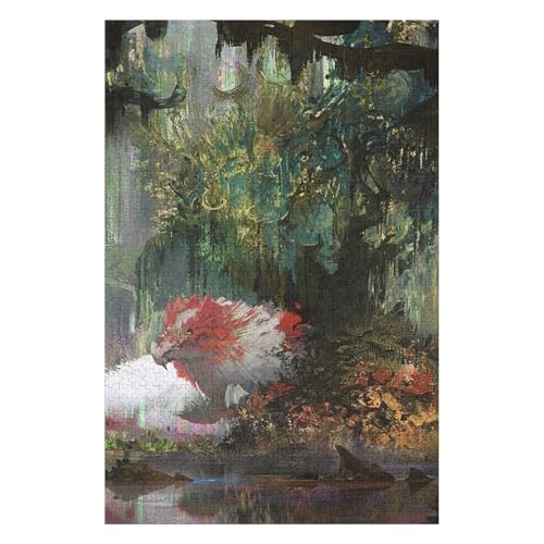 Flying Dragon，| 1000 Piece Jigsaw Puzzle | Vintage Jigsaw Puzzle | Sustainable Puzzle for Adults | Premium 100% Recycled Board | Great Gift for Adults | 26 * 38cm von HNBDE