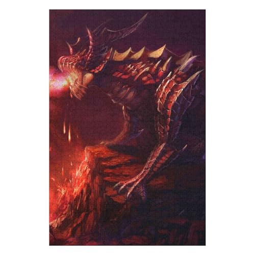 Flying Dragon，| 1000 Piece Jigsaw Puzzle | Vintage Jigsaw Puzzle | Sustainable Puzzle for Adults | Premium 100% Recycled Board | Great Gift for Adults | 50 * 70cm von HNBDE
