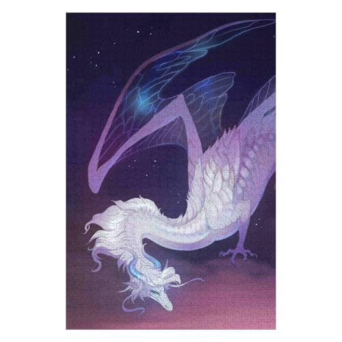 Flying Dragon-1000 Piece Jigsaw Puzzles for Adults Entertainment Puzzles Intellectual Decompression Toy 3D Printing HD Toy DIY Birthday 50 * 70cm von HNBDE