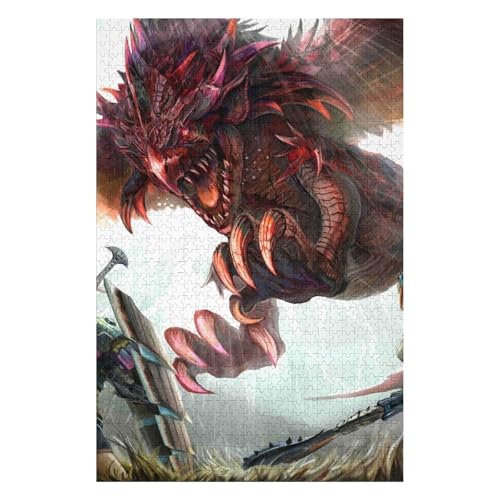 Flying Dragon-1000 Piece Jigsaw Puzzles for Adults Entertainment Puzzles Intellectual Decompression Toy 3D Printing HD Toy DIY Birthday 50 * 70cm von HNBDE