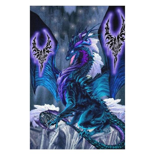 Flying Dragon 1000 Piece Jigsaw Puzzles for Adults - Fun, Challenging & Brainteasing Adults Jigsaw Puzzle - Uncover The Puzzle - 100% Recycled Cardboard - 1000pcs - 26 * 38cm von HNBDE