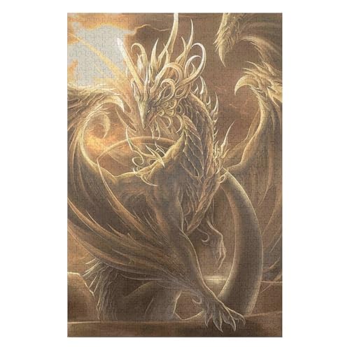 Flying Dragon 1000 Piece Jigsaw Puzzles for Adults - Fun, Challenging & Brainteasing Adults Jigsaw Puzzle - Uncover The Puzzle - 100% Recycled Cardboard - 1000pcs - 26 * 38cm von HNBDE