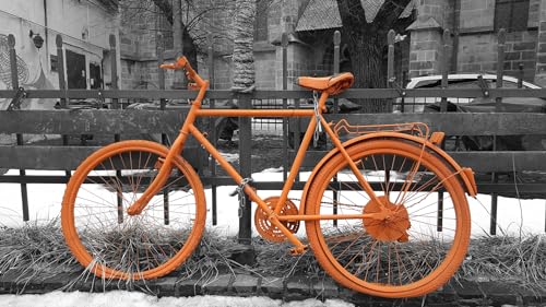 Jigsaw Puzzle for Adults 1000 Pieces Vintage Bike with Black and White Background on European Road Mj522TY 38x52cm von HNBDE