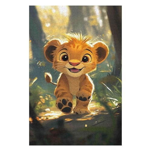 Jigsaw Puzzle for Adults Anime Lion 1000 Pieces Modern Design Cardboard High Resolution Poster Ages 12+ 38x52cm von HNBDE