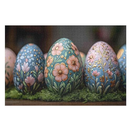 Jigsaw Puzzle for Adults Easter Egg 1000 Pieces Modern Design Cardboard High Resolution Poster Ages 12+28 26x38cm NbG401 von HNBDE