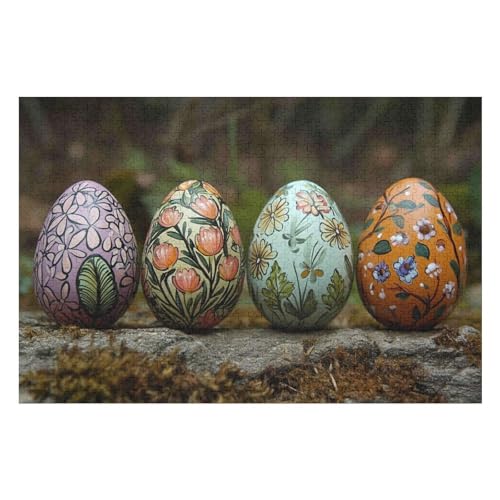 Jigsaw Puzzle for Adults Easter Egg 1000 Pieces Modern Design Cardboard High Resolution Poster Ages 12+28 50x70cm NbG419 von HNBDE