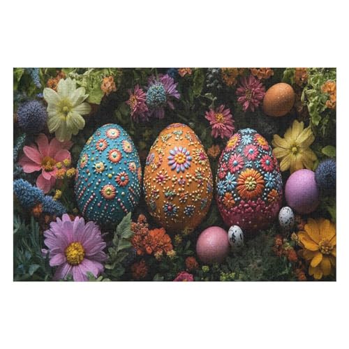 Jigsaw Puzzle for Adults Easter Egg 1000 Pieces Modern Design Cardboard High Resolution Poster Ages 12+28 50x70cm NbG430 von HNBDE