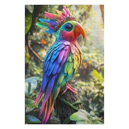 Jigsaw Puzzle for Adults Jungle Rainbow Bird 1500 Pieces Modern Design Cardboard High Resolution Poster Ages 12+ 57x87cm von HNBDE