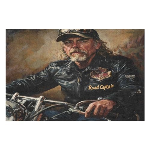 Jigsaw Puzzle for Adults Motorcycle Gang 1000 Pieces Modern Design Cardboard High Resolution Poster Ages 12+28 26x38cm Fds167 von HNBDE