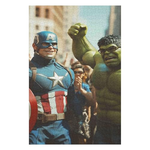 Jigsaw Puzzle for Adults Revenge Team 1000 Pieces Modern Design Cardboard High Resolution Poster Ages 12+ 26x38cm von HNBDE