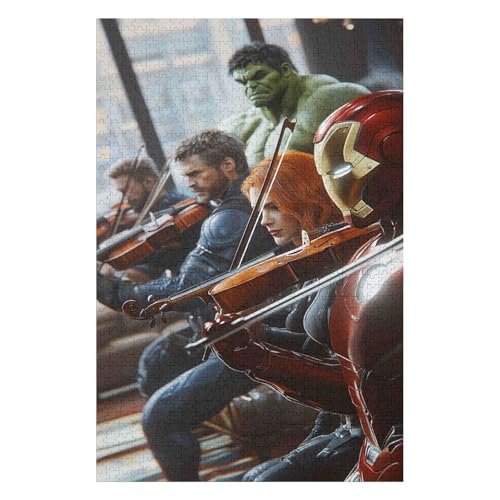 Jigsaw Puzzle for Adults Revenge Team 1000 Pieces Modern Design Cardboard High Resolution Poster Ages 12+ 26x38cm von HNBDE