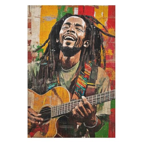 Jigsaw Puzzles for Adults 1000 Piece Puzzle for Adults 1000 Pieces Puzzle 1000 Pieces ，Reggae Bob Marley，Challenging Game Toys(50 * 70cm) von HNBDE