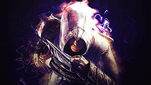 Malen nach Zahlen zum Selbermachen, Acrylfarben- und Leinwand-Malset mit Pinseln für Erwachsene und Kinder, Anfänger (Rahmenlos) – Assassin Creed Game von HNBDE