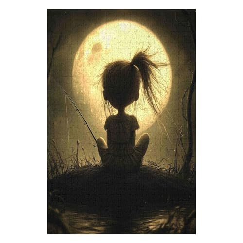 Moon Girl 1000 Piece Jigsaw Puzzles for Adults - Fun, Challenging & Brainteasing Adults Jigsaw Puzzle - Uncover The Puzzle - 100% Recycled Cardboard - 1000pcs -(38 * 52cm) von HNBDE