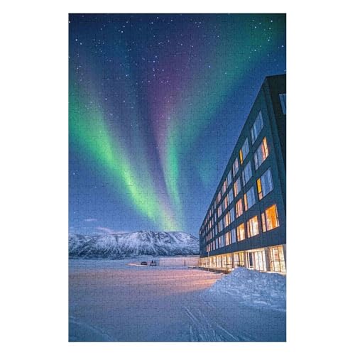 Northern Lights，| 1500 Piece Jigsaw Puzzle | Vintage Jigsaw Puzzle | Sustainable Puzzle for Adults | Premium 100% Recycled Board | Great Gift for Adults |(57 * 87cm) von HNBDE