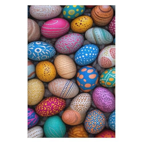 Puzzle 1000 Pieces Adult Easter Egg Puzzles for Adults Educational Game Challenge Toy 38x52cm von HNBDE