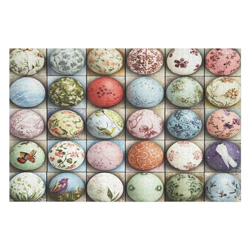 Puzzle 1000 Pieces Easter Egg Adults and Children Puzzles 1000 Pieces High Difficulty Family Puzzle Decompression Game21 38x52cm NbG389 von HNBDE