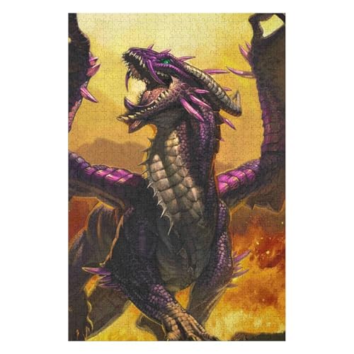 Puzzle 1000 Pieces Flying Dragon Adults and Children Puzzles 1000 Pieces High Difficulty Family Puzzle Decompression Game 26x38cm von HNBDE