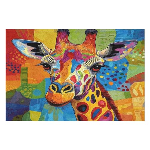Puzzle 1000 Pieces Giraffe Color Adults and Children Puzzles 1000 Pieces High Difficulty Family Puzzle Decompression Game21 38x52cm NbG278 von HNBDE
