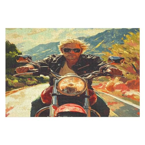 Puzzle 1000 Pieces Motorcycle Gang Adults and Children Puzzles 1000 Pieces High Difficulty Family Puzzle Decompression Game21 50x70cm Fds254 von HNBDE