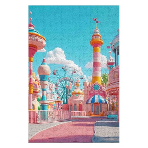 Puzzle 1000 Pieces ThemeAmusement Park Poster Toy for Adults and Children Decompression Game Classic Game Puzzle 38x52cm von HNBDE