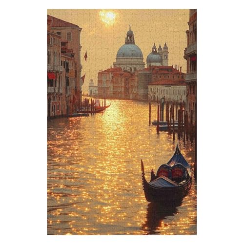 Puzzle 1000 Pieces Venice River Puzzles for Adults Educational Game Challenge Toy ForChildren 50x70cm von HNBDE