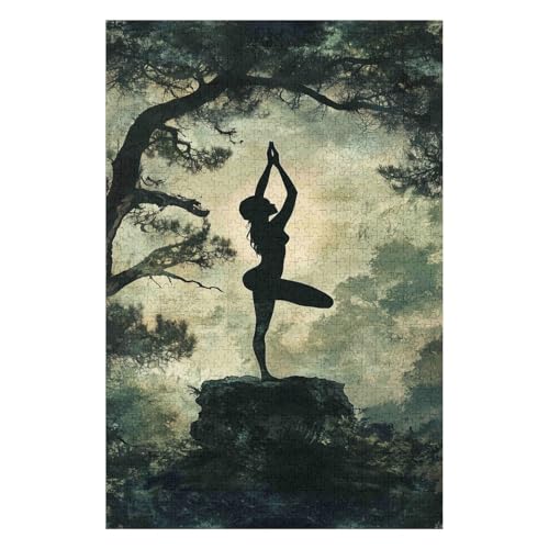 Puzzle 1000 Pieces Yoga Adults and Children Puzzles 1000 Pieces High Difficulty Family Puzzle Decompression Game 26x38cm von HNBDE