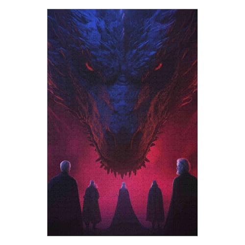 Puzzle 1000 Teile, Drachenmädchen, für Kinder und Erwachsene, Papier, personalisierbar, Zusammenbau-Puzzle, lustiges Spiel 26 x 38 cm von HNBDE