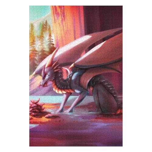 Puzzle 1000 Teile, Fliegender Drache, Für Kinder Und Erwachsene, Papier Personalisiertes Zusammenbauen Puzzle Lustiges Spiel 26 * 38cmc498gy von HNBDE