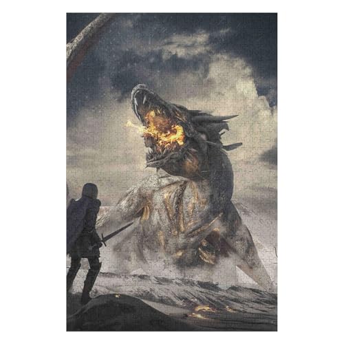 Puzzle 1000 Teile,Fliegender Drache,Für Kinder Und Erwachsene, Personalisiertes Zusammenbauendes Papierpuzzle,Spaßspiel,50 * 70cmc401gy von HNBDE