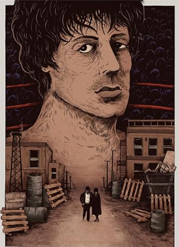 Puzzle 1000 Teile Stallones Retro-Boxfilm Wandkunstbilder Erwachsenenspielzeug Dekompressionsspiel 38x52cm von HNBDE