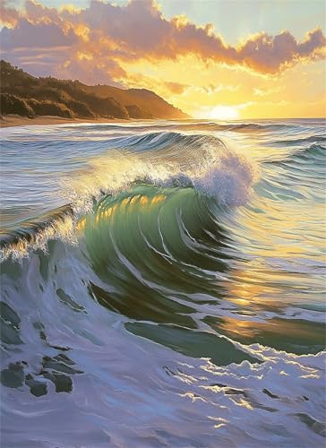 Puzzle 1000 Teile Wellen Puzzle Erwachsene, Holzpuzzle Klassische Puzzles Landschaft Jigsaw Puzzles für Erwachsene, Clevere Rätsel Paper Jigsaw, Geschicklichkeitsspiel für die Ganze Familie 26x38cm von HNBDE