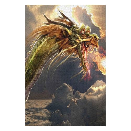 Puzzle 1000 Teile für Erwachsene, Steine, 1000-teiliges Puzzle für Erwachsene - Fliegender Drache, Papierpuzzle 50 * 70cm c467gy von HNBDE