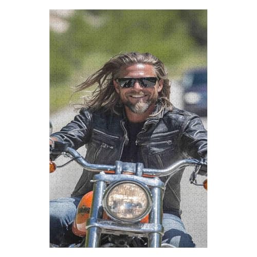 Puzzle 1000 Teile für Erwachsene, Steine, 1000-teiliges Puzzle für Erwachsene – Motorradgang, Papierpuzzle 50 * 70cm von HNBDE