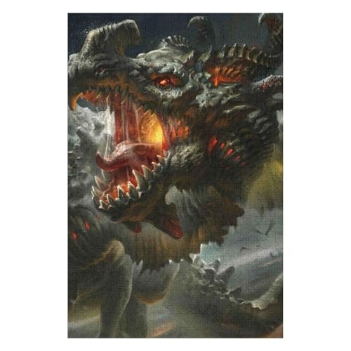Puzzle 1000 Teile für Erwachsene - Fliegender Drache - Pädagogisches intellektuelles Dekompressionsspielzeug, lustiges Familienspiel für Kinder und Erwachsene, anspruchsvolle 38 * 52cm c236gy von HNBDE