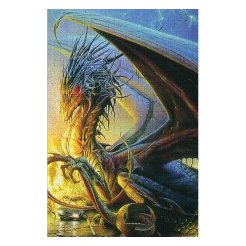 Puzzle 1000 Teile für Erwachsene-Fliegender Drache- Pädagogisches intellektuelles Dekompressionsspielzeug, lustiges Familienspiel für Kinder und Erwachsene, anspruchsvolle Puzzles 50 * 70cmc202gy von HNBDE