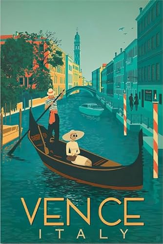 Puzzle 1500 Italien Landschaften Vintage Reisekunst Poster für Erwachsene Lernspielzeug Puzzles57x87cm von HNBDE