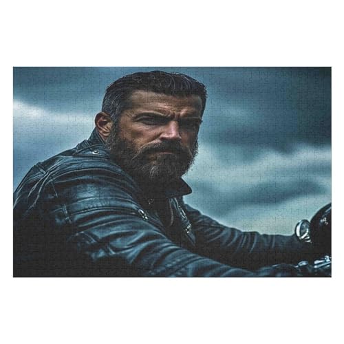 Puzzle 1500 Pieces Motorcycle Gang Adults and Children Puzzles 1500 Pieces High Difficulty Family Puzzle Decompression Game21 57x87cm Fds370 von HNBDE