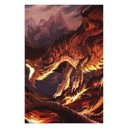 Puzzle 1500 Teile für Erwachsene, Steine, 1500-teiliges Puzzle für Erwachsene - Fliegender Drache, Papierpuzzle 57 * 87cm c299gy von HNBDE